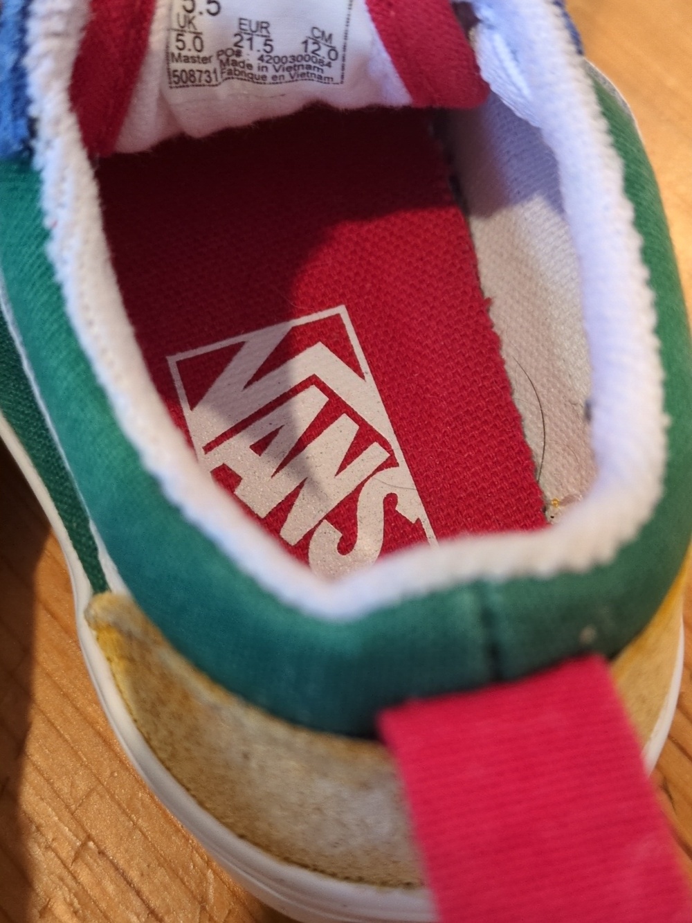 Vans Kids Green, Navy Blue, White & Red - Picture 8 of 8